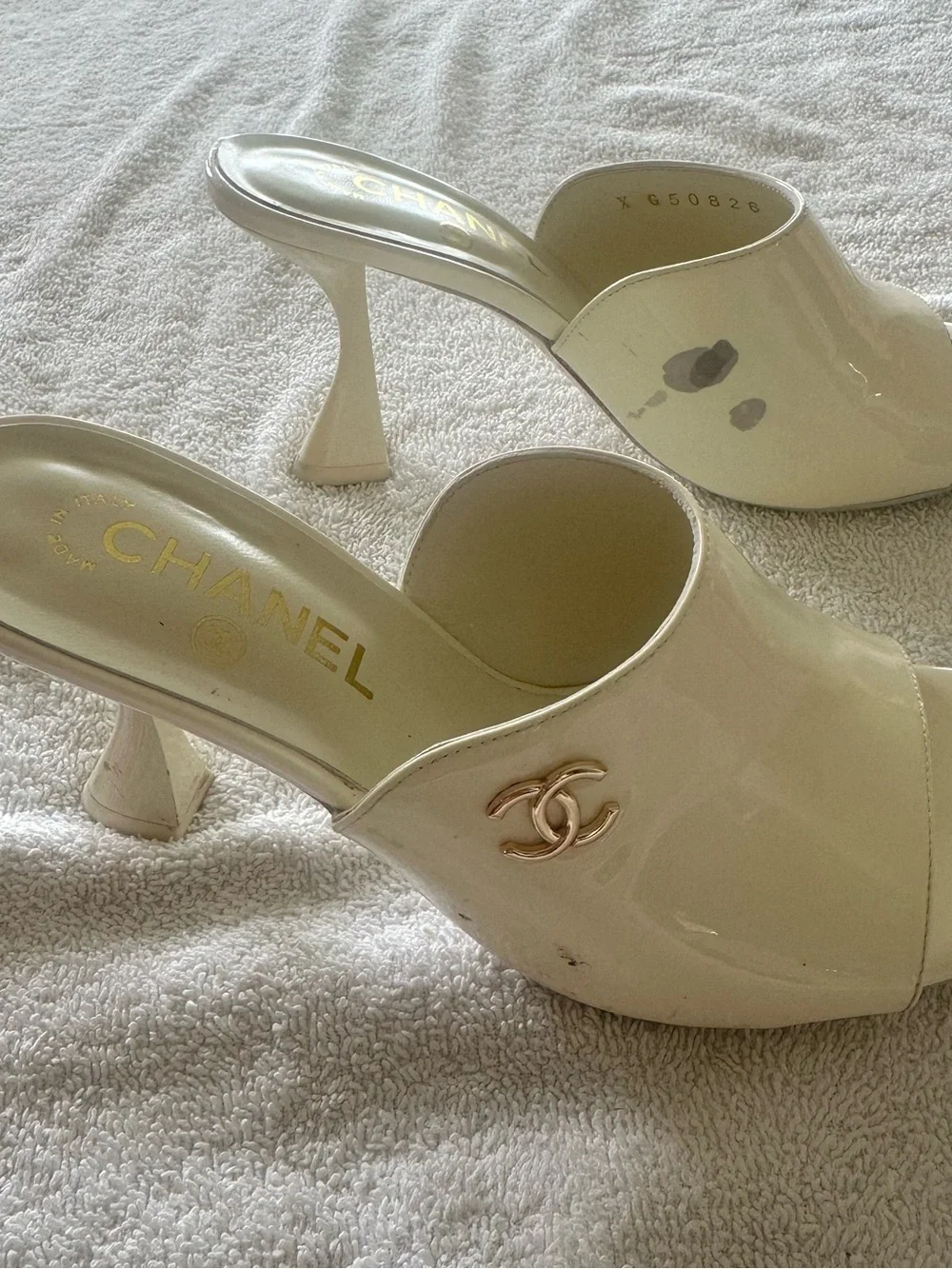 CHANEL Mules Patent Calfskin